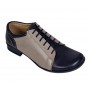 Pantofi dama casual , din piele naturala , Gri - Bleumarin P53GRIBL